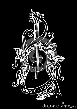 Guitar doodle Stock Photo