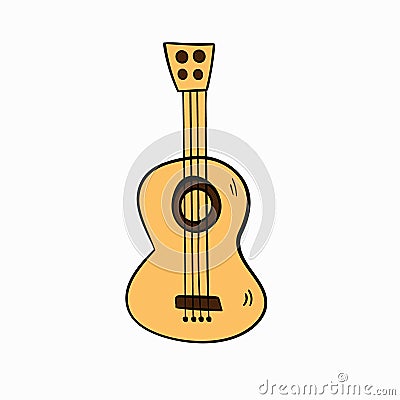 Guitar doodle icon. Drawing by hand. Vector illustration. Vector Illustration