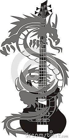 Guitar Dragon Vector Illustration