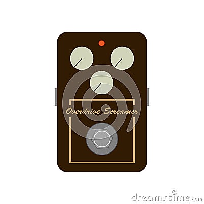 Guitar effect logo, Overdrive, Effect label. Vector Illustration