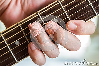 Guitar effort Stock Photo