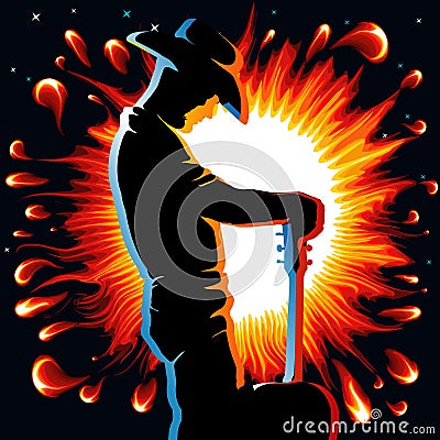 Guitar flame Vector Illustration