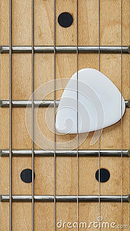 Guitar fretboard close up Stock Photo