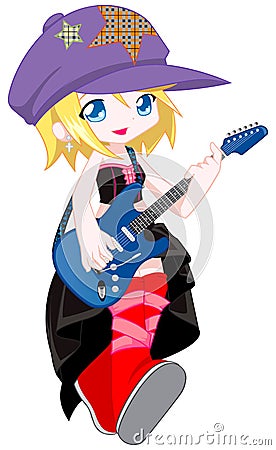 Guitar girl Stock Photo
