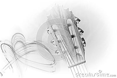 Guitar head drawing Stock Photo