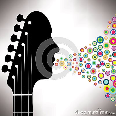 Guitar headstock man Vector Illustration