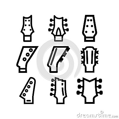 guitar headstocks icon or logo isolated sign symbol vector illustration Cartoon Illustration