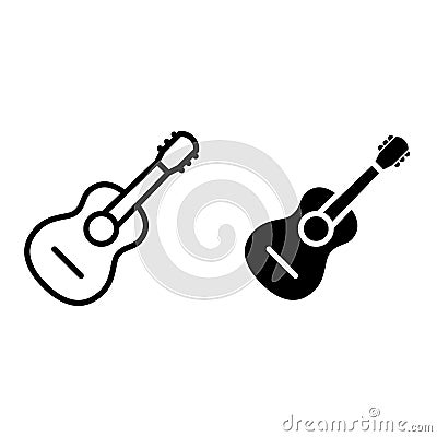 Guitar icon vector set. acoustic illustration sign collection. audio symbol. Vector Illustration