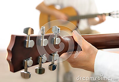 Guitar lesson Stock Photo