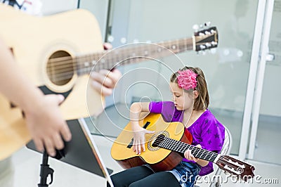 Guitar Lesson Stock Photo