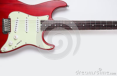 Guitar on a light background. Electric guitar close up Stock Photo