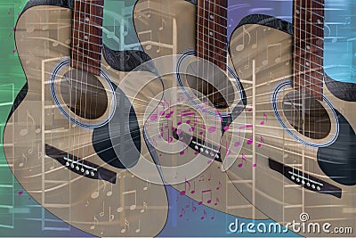 Guitar and Music Abstract Stock Photo