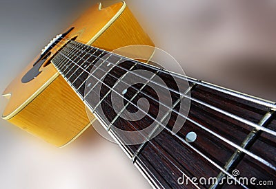 Guitar in perspective Stock Photo