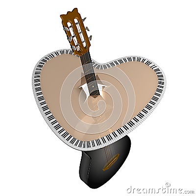 Guitar and piano duet Stock Photo