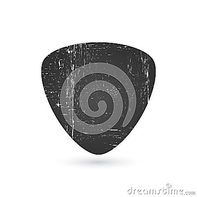 Guitar pick icon in grunge effect, vector illustration isolated on white background. Cartoon Illustration