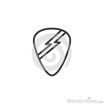 Guitar pick line icon Vector Illustration