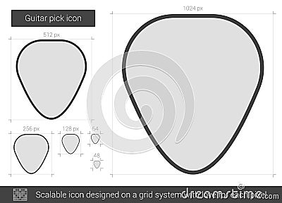 Guitar pick line icon. Vector Illustration