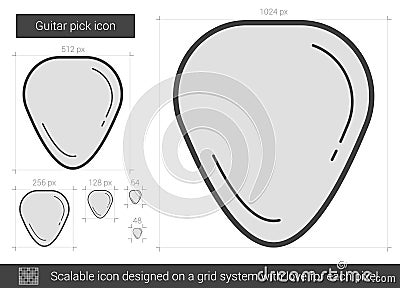 Guitar pick line icon. Vector Illustration