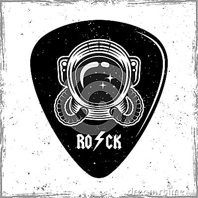 Guitar mediator with astronaut vector design Vector Illustration