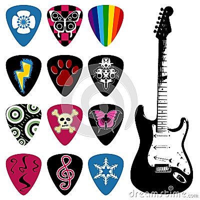 Guitar pick or plectrum Vector Illustration