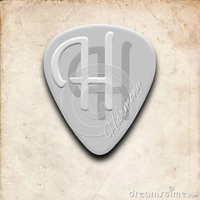 Guitar picks initials H, logo Harmony Stock Photo