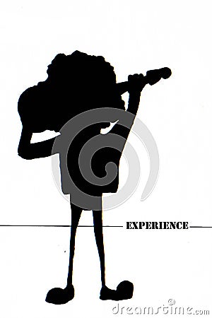 Guitar player silhouette Cartoon Illustration