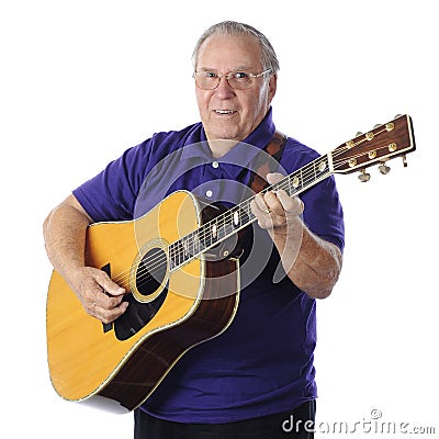 Guitar-Playing Senior Stock Photo