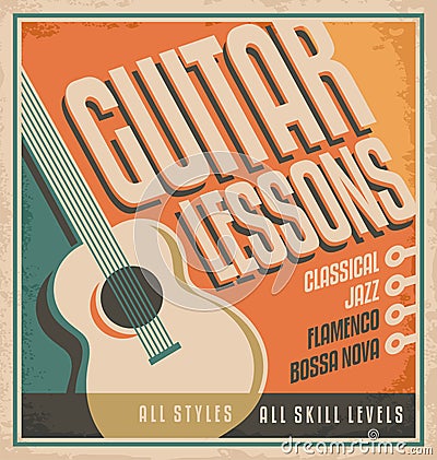 Guitar poster design Vector Illustration