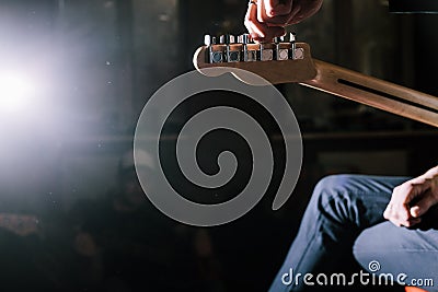 Guitar riff in selective focus Stock Photo