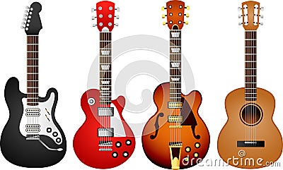 Guitar set 1 Vector Illustration