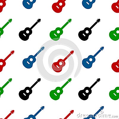 Guitar sign seamless pattern . Vector Illustration