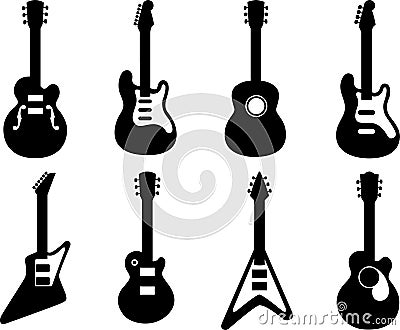 Guitar Silhouettes Vector Illustration