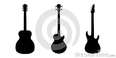 guitar silhouettes Vector Illustration