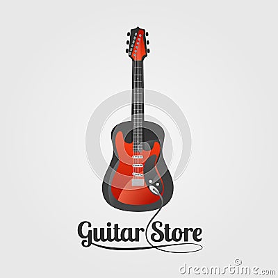 Guitar store vector logo Vector Illustration