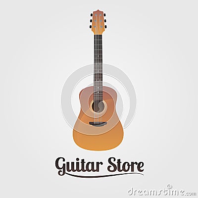 Guitar store vector logo Vector Illustration