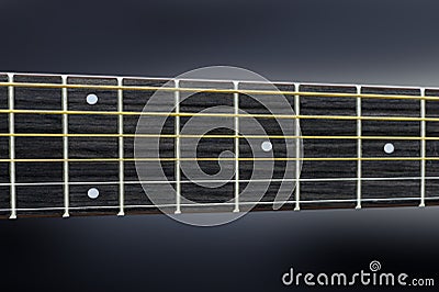 Guitar strings and frets Stock Photo