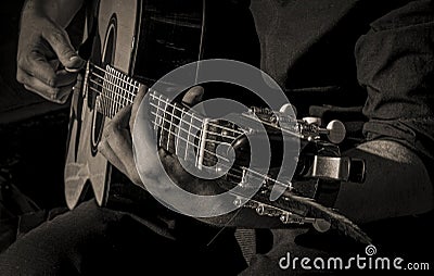 Guitar Strumming Stock Photo