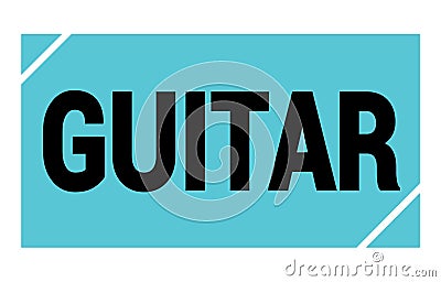 GUITAR text written on blue-black stamp sign Stock Photo