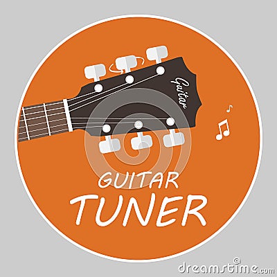 Guitar tuner logo flat vector Vector Illustration