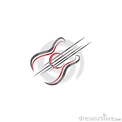 Guitar Wave Logo Template vector symbol Vector Illustration