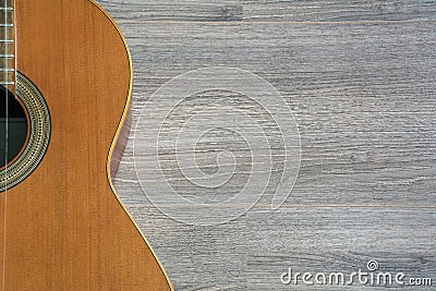 Guitar on the wooden background Stock Photo