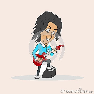 Guitaris cartoon vector Vector Illustration