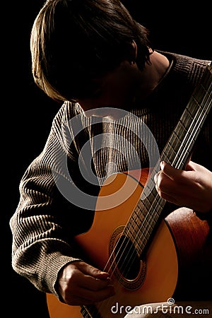 Guitarist. Guitar playing Stock Photo