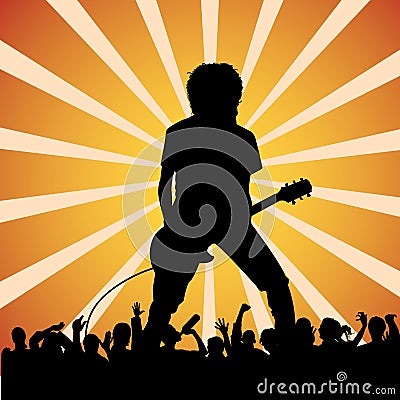 Guitarist at a rock concert Stock Photo