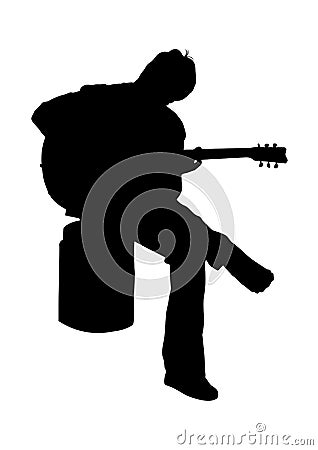 Guitarist silhouette Stock Photo