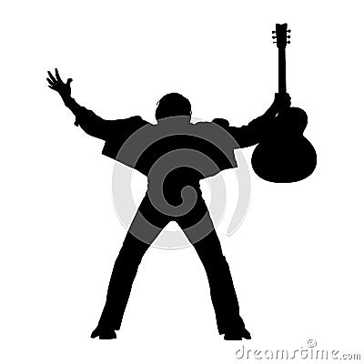 Guitarist silhouette Stock Photo