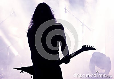Guitarist silhouette Stock Photo