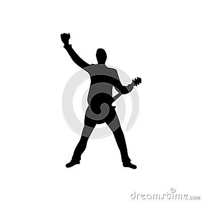 Guitarist silhouette black Vector Illustration