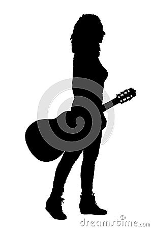 Guitarist silhouette Stock Photo