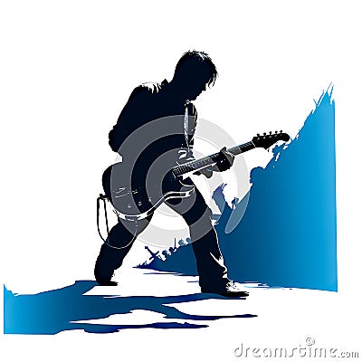 Guitarist on stage Stock Photo